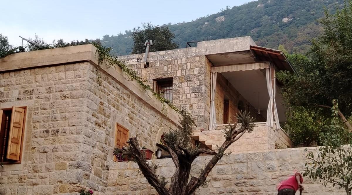 Renovated stone house exterior